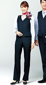 FP6300L ノータックストレートパンツ(女性用) 無地 ボンマックス(フェイスミックス) 36-FP6300L