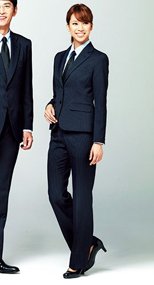 FP-6301L ノータックストレートパンツ(女性用) ストライプ ボンマックス(フェイスミックス) 36-FP6301L