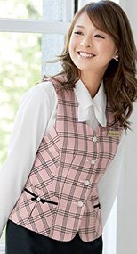 11480 en joie(アンジョア) 信頼感・安心感を演出!病院で人気のチェック柄ベスト 93-11480