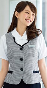 16410 en joie(アンジョア) 品の良いかわいさが好感度のあるボーダー柄ベスト 93-16410