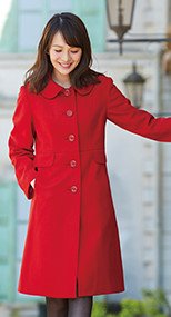 9000 en joie(アンジョア) 上質な紡毛糸で暖かく肌さわりのよいロング丈コート 無地 93-9000