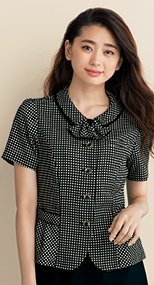 S-50470 50472 50474 50478 SELERY(セロリー) オーバーブラウス(リボン取り外し可) ドット 9950470