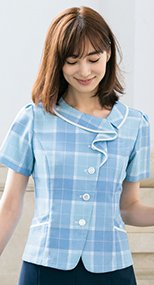 S-50580 50582 50583 SELERY(セロリー) 夏らしいチェック柄の涼感オーバーブラウス 99-S50580