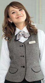 en joie(アンジョア) 11470 消臭抗菌加工×モノトーンの千鳥チェック柄ベスト 93-11470
