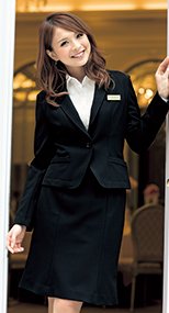 en joie(アンジョア) 51452 上質素材で美しいラインをキープするマーメイドスカート 無地 93-51452