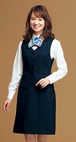 en joie(アンジョア) 51763 きちんと感のあるドット柄ストライプのAラインスカート(53cm丈) 93-51763