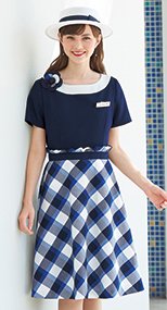 en joie(アンジョア) 66610 ワンピース チェック柄 93-66610