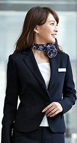 en joie(アンジョア) 81410 ひとつボタンでスタイリッシュにキメるストレッチジャケット 無地 93-81410