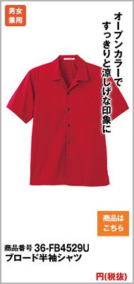 開襟タイプの半袖