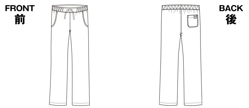 5018SC FOLK(フォーク) パントン メンズストレートパンツ 細身 総ゴムのハンガーイラスト・線画