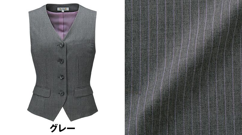 en joie(アンジョア) 11490 ラベンダーストライプの技ありベスト 色展開