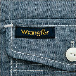 AZ64435 Wrangler(ラングラー) 長袖シャツ(男女兼用) ポケット部の補強とアクセント兼ねた配色カン止め