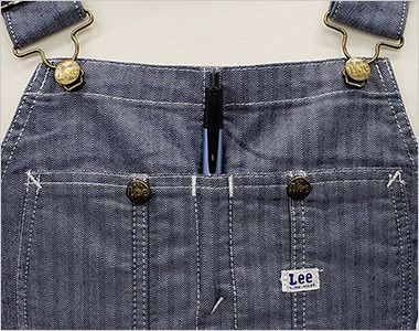 LCK79001 Lee オーバーオールエプロン(男女兼用) ペンやドライバーをさせるポケット(深さ 約6cm)