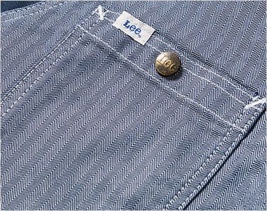 LWV19001 Lee ジップアップベスト(男女兼用) Leeロゴ入りのオリジナルボタンのついたポケット