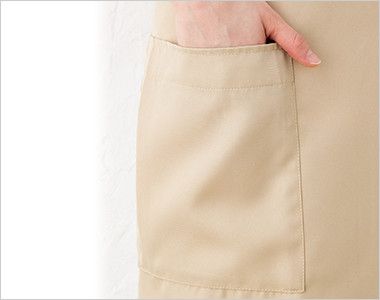 T-7500 チトセ(アルベ) 胸当てエプロン(男女兼用) ポケット付き
