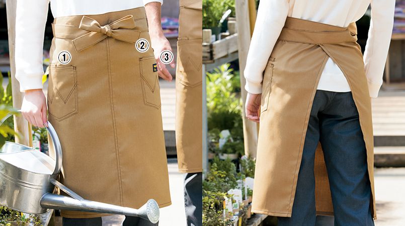 AZ64181 アイトス Wrangler(ラングラー) ミディエプロン(男女兼用) 商品詳細・こだわりPOINT