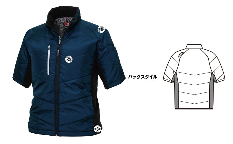バートル 7316 PUコーティング半袖防寒ブルゾン(男女兼用) 商品詳細・こだわりPOINT