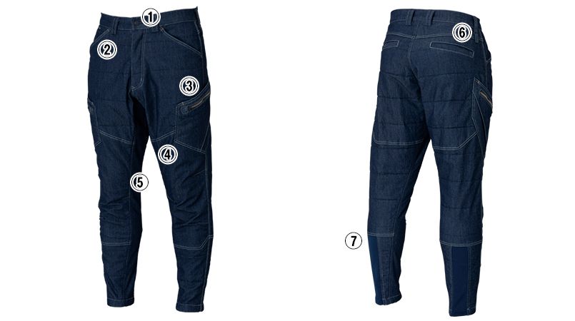 5234 TS DESIGN メンズニッカーズ中綿キルティングカーゴパンツ(男女兼用) 商品詳細・こだわりPOINT