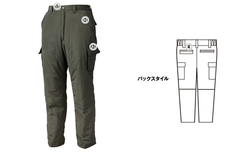 ジーベック 320 高密度タフタボリューム中綿防寒パンツ 商品詳細・こだわりPOINT