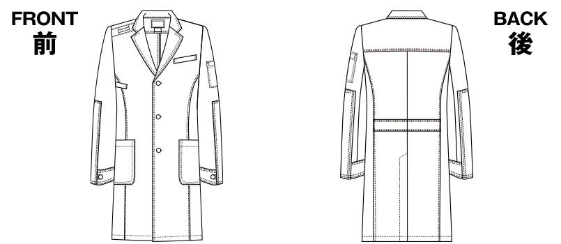 1537PR FOLK(フォーク)×Dickies メンズシングルコート(男性用) ハンガーイラスト・線画