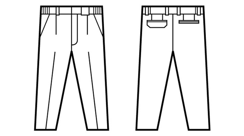 自重堂 81601 制電ストレッチ ワンタックパンツ(JIS T8118適合) ハンガーイラスト・線画