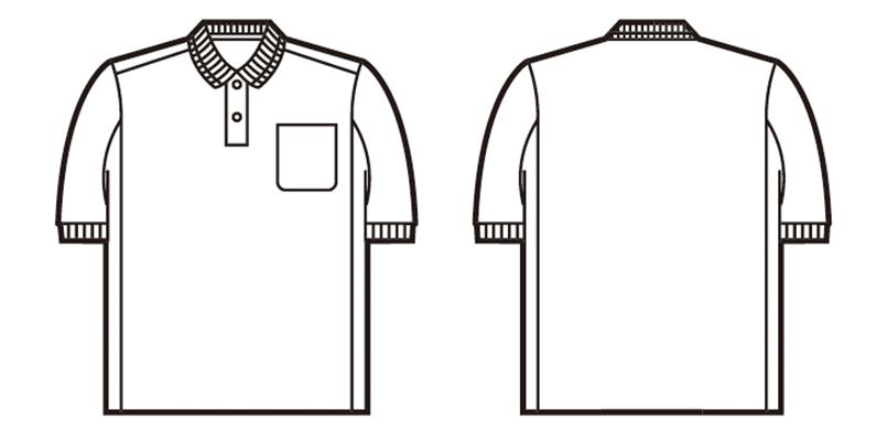 84984 自重堂 製品制電吸汗速乾半袖ポロシャツ(胸ポケット有り)(JIS T8118適合) ハンガーイラスト・線画