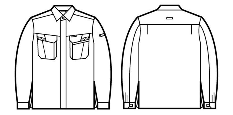 85604 自重堂 製品制電ストレッチ 長袖シャツ(JIS T8118適合) ハンガーイラスト・線画
