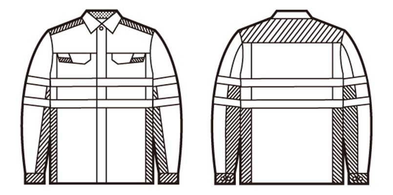 自重堂 86704 高視認性安全服 長袖シャツ ハンガーイラスト・線画
