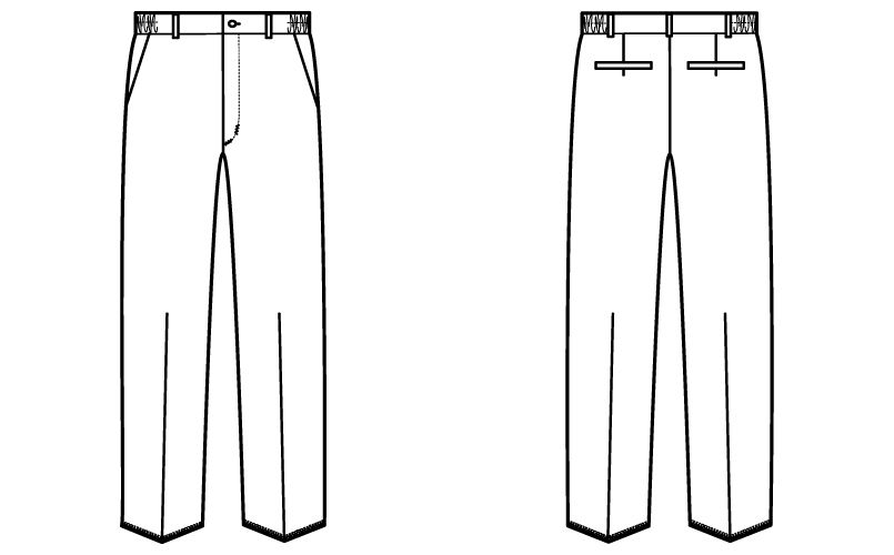 自重堂WHISEL WH12006 メンズパンツ ウエストゴム(両サイド)(男性用) ハンガーイラスト・線画