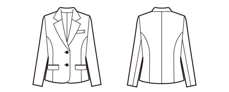 en joie(アンジョア) 81620 すっきりきれいなシルエットのストレッチジャケット 無地 ハンガーイラスト・線画